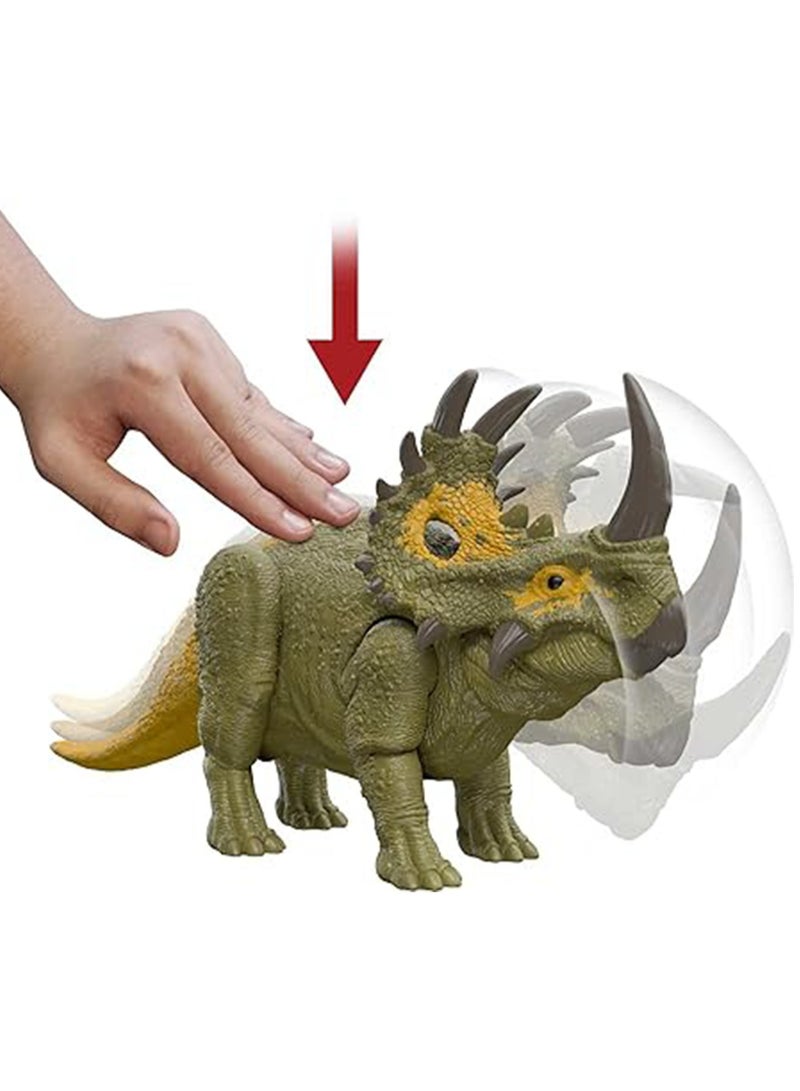 Sinoceratops Dinosaur Toy With Head and Attack Sounds, Plus Downloadable App and AR (Batteries Included) - Image 3